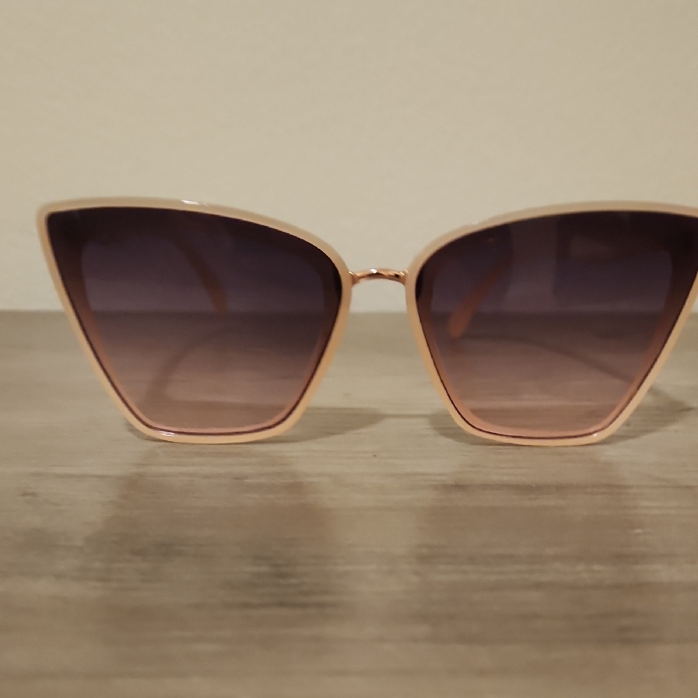 Gold and Black Cat-Eye Sunglasses